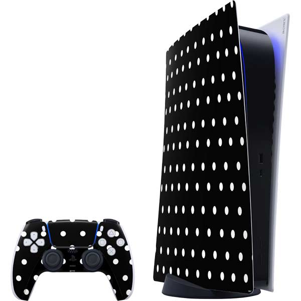 Black and White Polka Dots PlayStation PS5 Skins