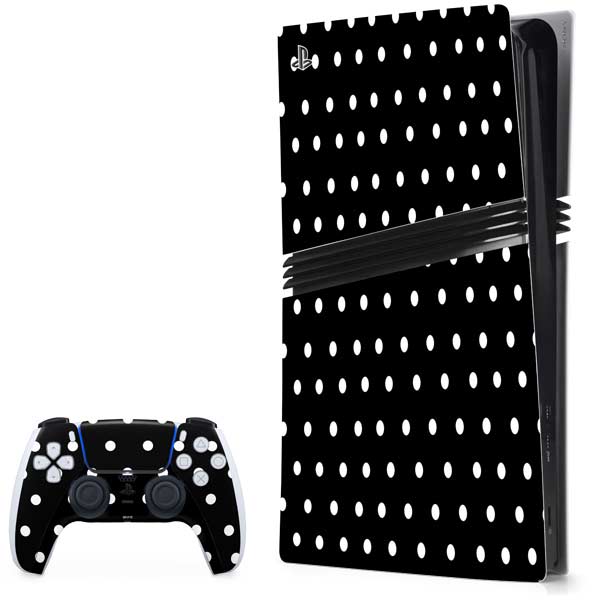 Black and White Polka Dots PlayStation PS5 Skins