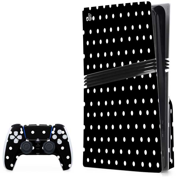 Black and White Polka Dots PlayStation PS5 Skins
