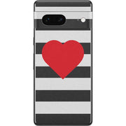 Black And White Striped Heart Pixel Skins