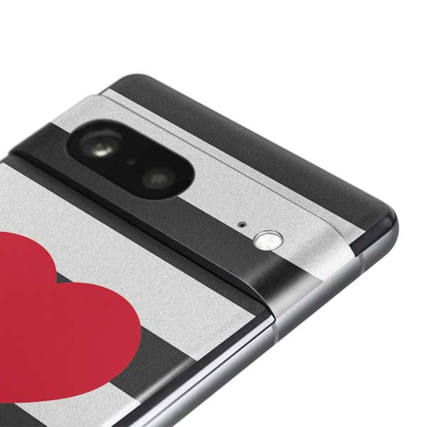 Black And White Striped Heart Pixel Skins