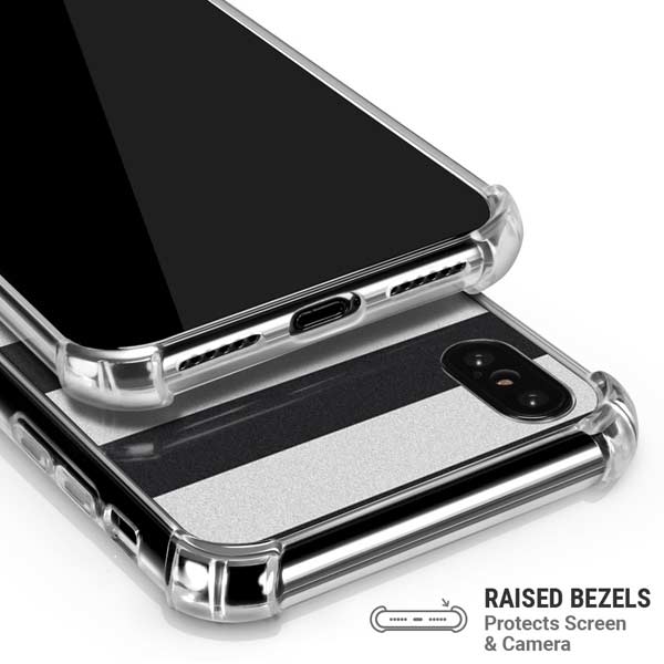 Black And White Striped Heart iPhone X/XS Clear Case