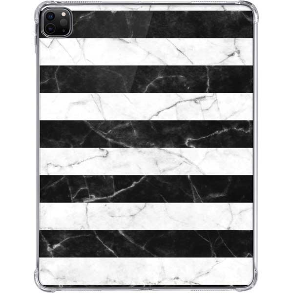 Black and White Striped Marble iPad Pro 11in (2024) Clear Case