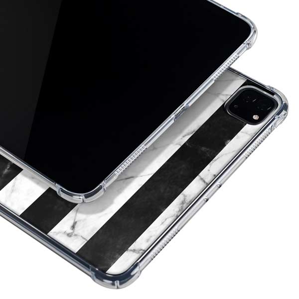 Black and White Striped Marble iPad Pro 11in (2024) Clear Case