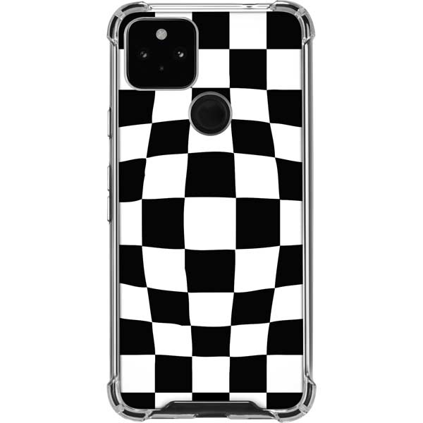 Black and White Zoomed Checkerboard Pixel Cases