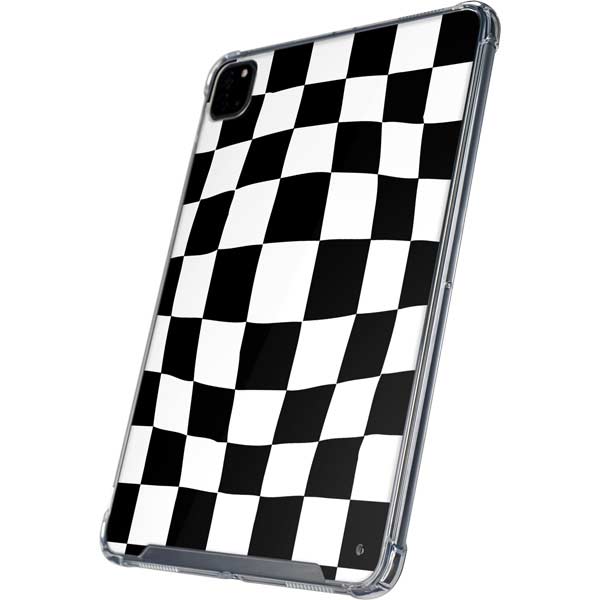 Black and White Zoomed Checkerboard iPad Cases