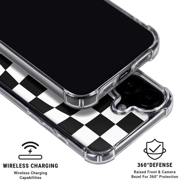 Black and White Zoomed Checkerboard iPhone 17 MagSafe Case