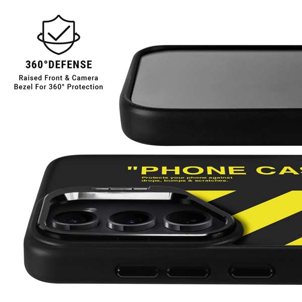 Black and Yellow Stripes Galaxy S26 Kickstand Case