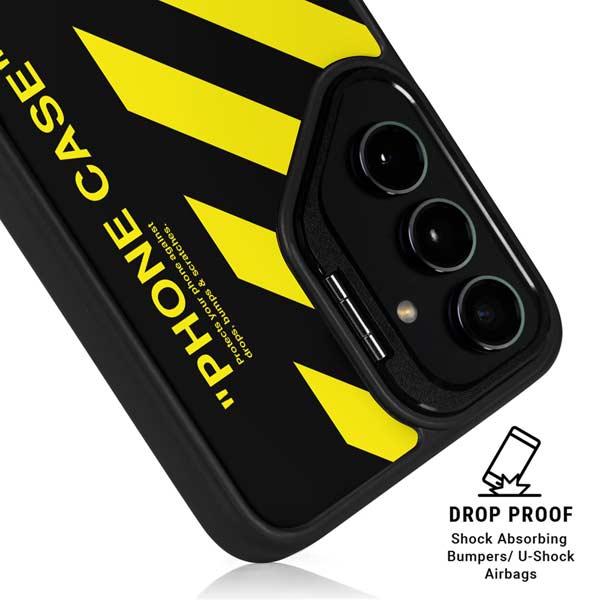 Black and Yellow Stripes Galaxy S26 Kickstand Case