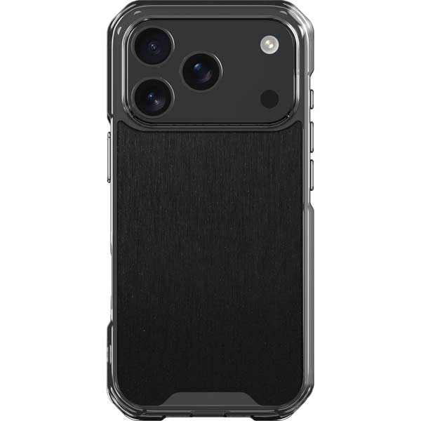 Black Brushed Steel Texture iPhone 17 Pro Clear Case