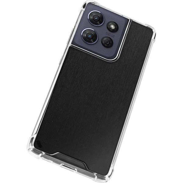 Black Brushed Steel Texture Moto G 5G (2025) Clear Case