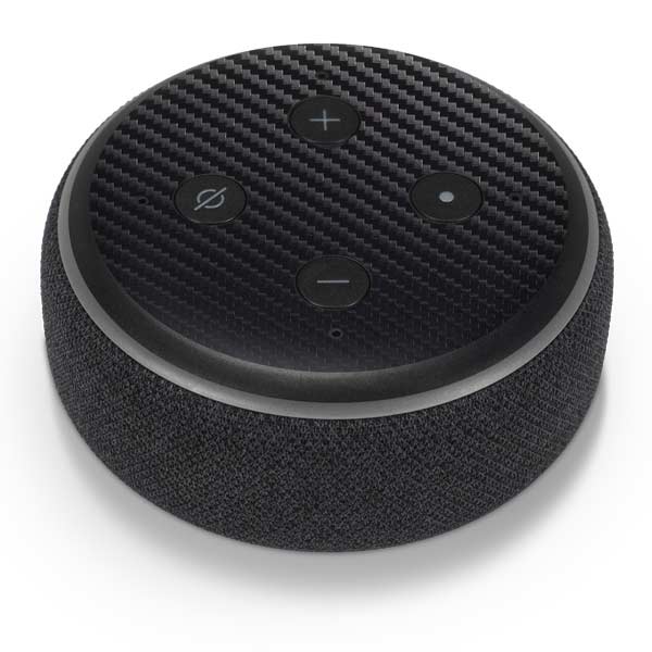 Black Carbon Fiber Specialty Texture Material Amazon Echo Dot Skin
