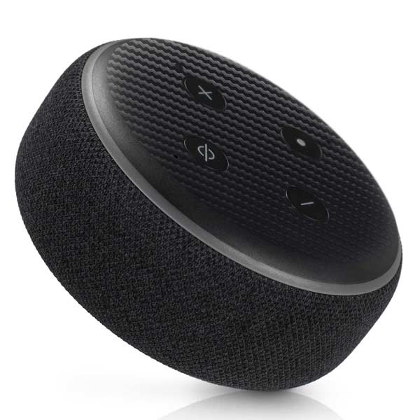 Black Carbon Fiber Specialty Texture Material Amazon Echo Dot Skin