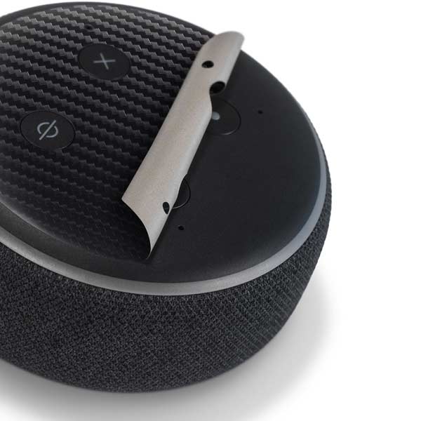 Black Carbon Fiber Specialty Texture Material Amazon Echo Dot Skin