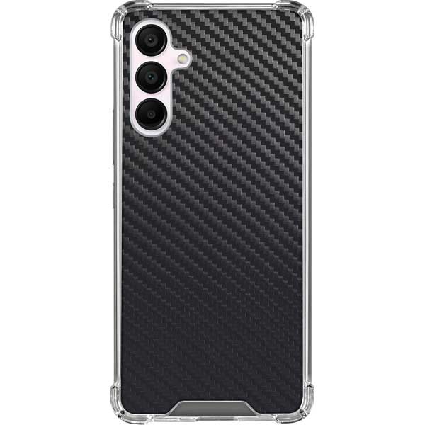 Black Carbon Fiber Specialty Texture Material Galaxy A16 5G Clear Case