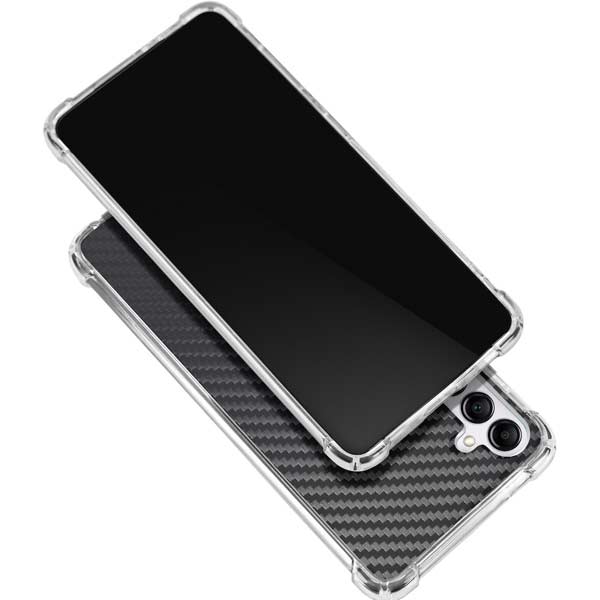 Black Carbon Fiber Specialty Texture Material Galaxy A16 5G Clear Case