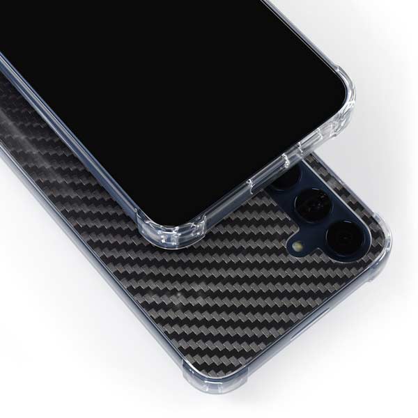 Black Carbon Fiber Specialty Texture Material Galaxy A35 5G Clear Case