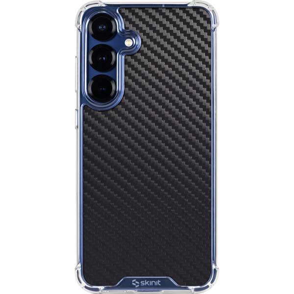 Black Carbon Fiber Specialty Texture Material Galaxy S25 Plus Clear Case