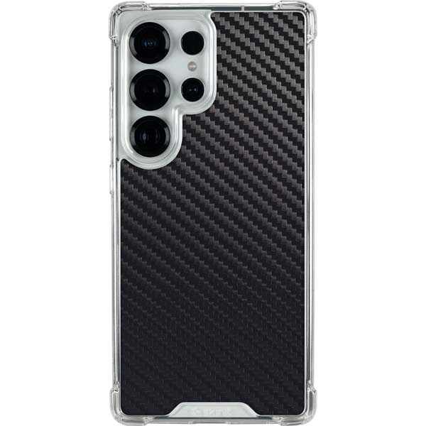 Black Carbon Fiber Specialty Texture Material Galaxy S25 Ultra Clear Case