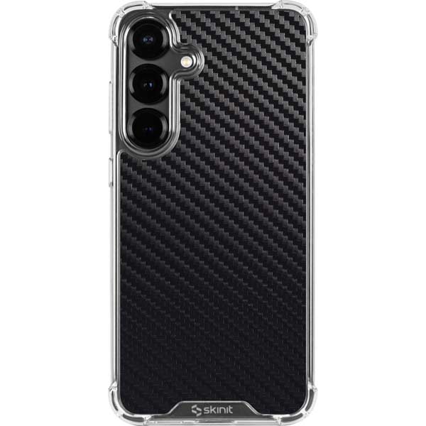 Black Carbon Fiber Specialty Texture Material Galaxy S26 Plus Clear Case