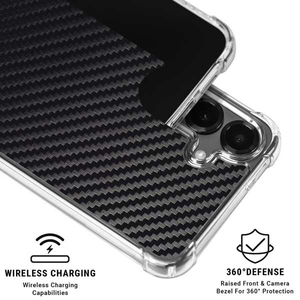 Black Carbon Fiber Specialty Texture Material Galaxy S26 Plus Clear Case