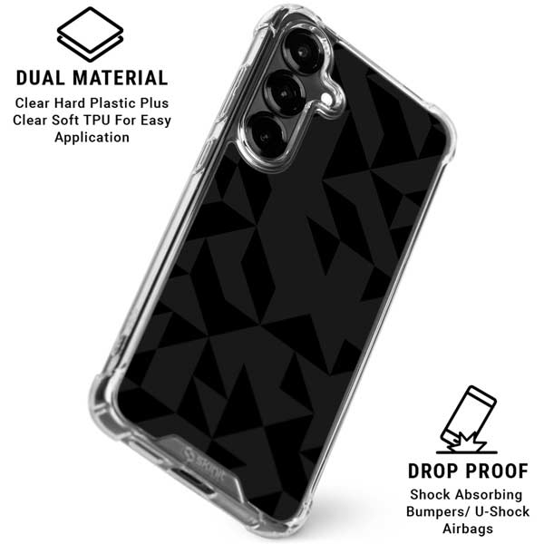 Black Geometric Galaxy S26 Clear Case