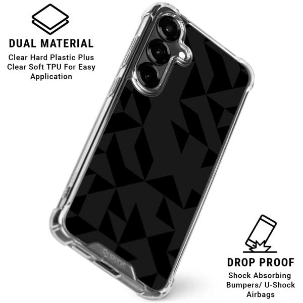 Black Geometric Galaxy S26 Plus Clear Case