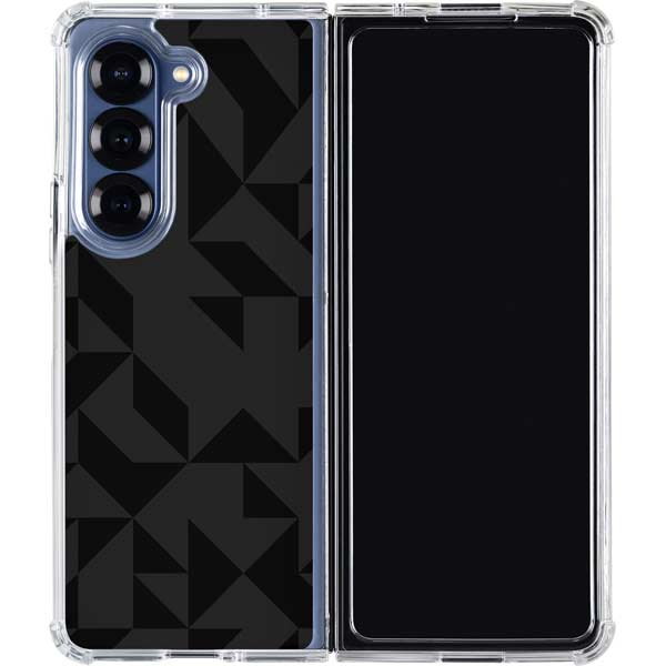 Black Geometric Galaxy Z Fold7 Clear Case