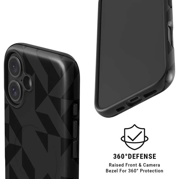 Black Geometric iPhone 17 Magsafe Impact Case