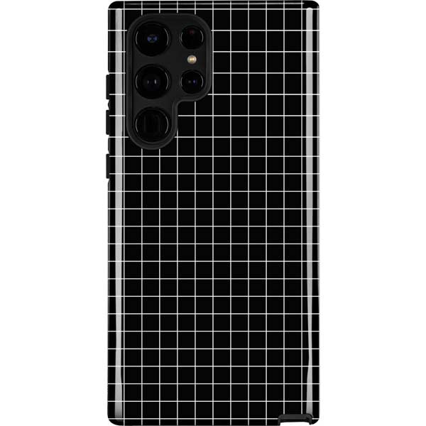 Black Grid Galaxy Cases