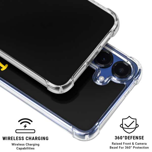 Black Happy Face Galaxy S25 FE Clear Case