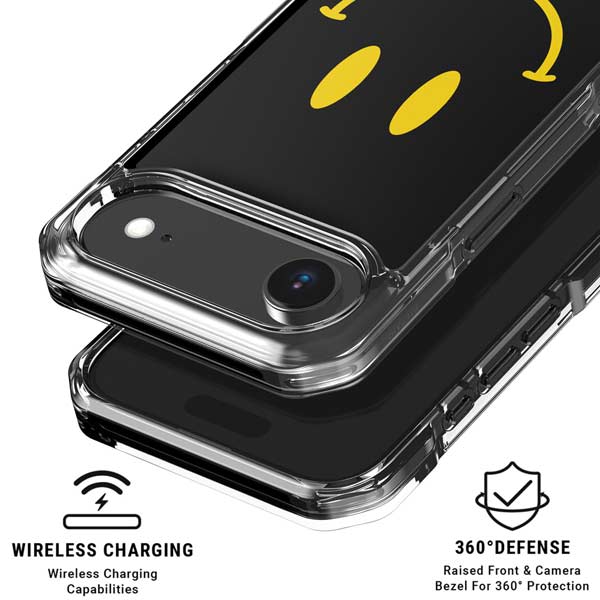 Black Happy Face iPhone 17 Air Clear Case
