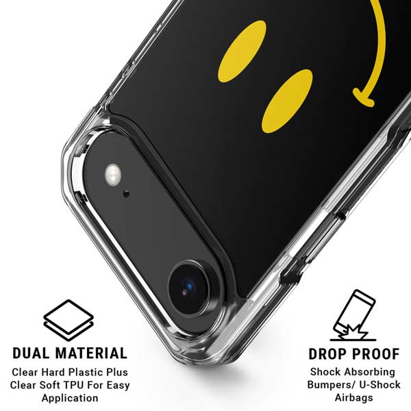 Black Happy Face iPhone 17 Air Clear Case
