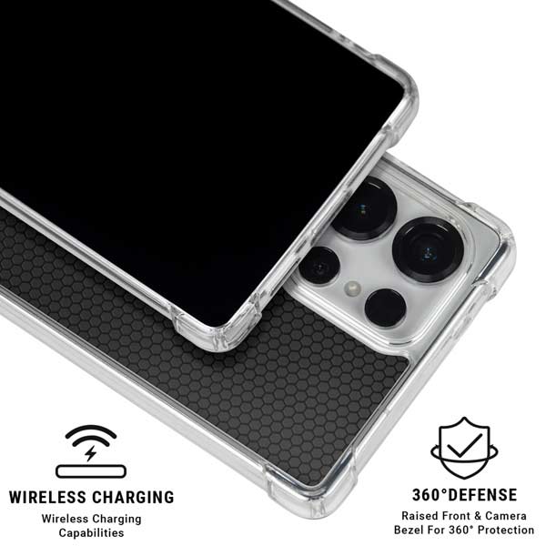Specialty Vinyl Black Hex Texture Galaxy S25 Ultra Clear Case