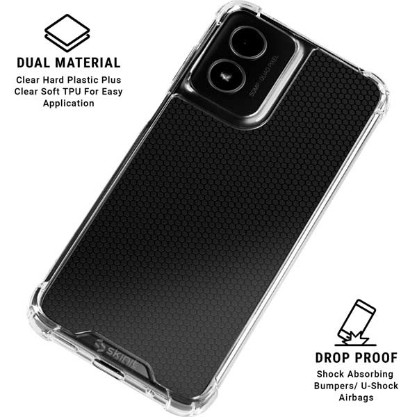 Specialty Vinyl Black Hex Texture Moto G Power 5G (2024) Clear Case