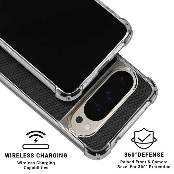 Specialty Vinyl Black Hex Texture Pixel 9 Pro XL Clear Case
