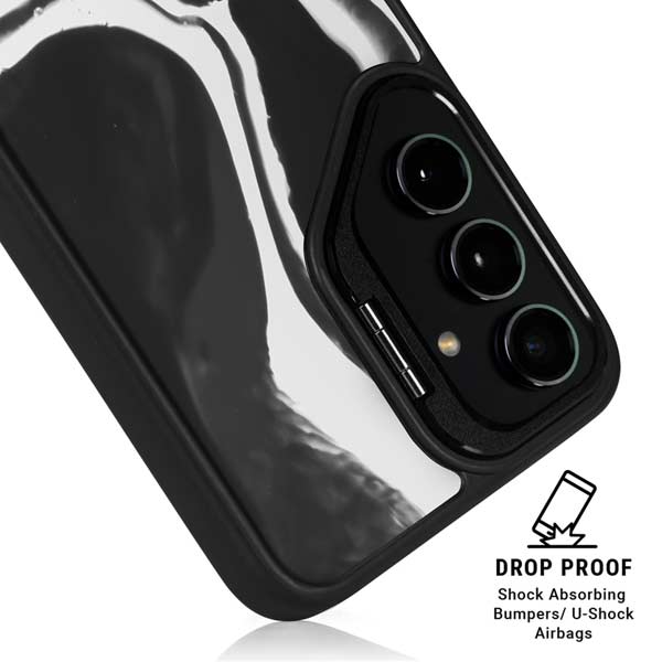 Black Marble Ink Galaxy S26 Kickstand Case