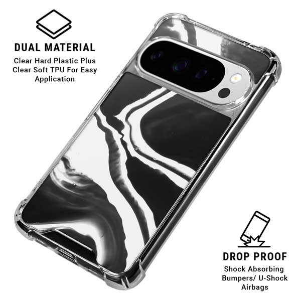 Black Marble Ink Google Pixel 10 Pro XL Clear Case