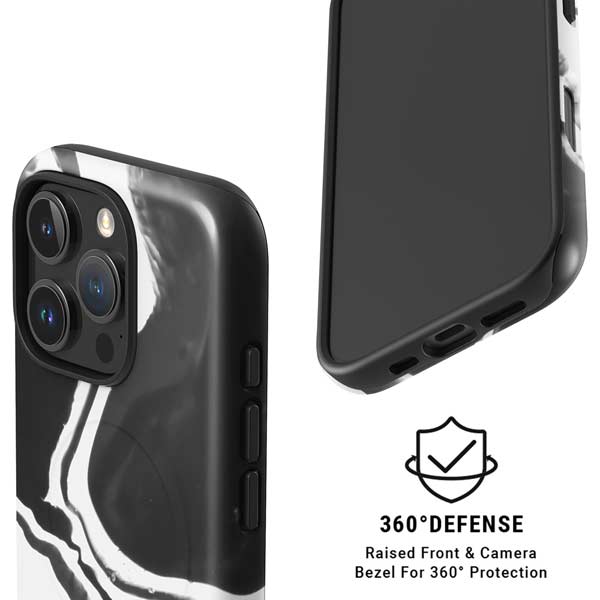 Black Marble Ink iPhone 16 Pro Magsafe Impact Case