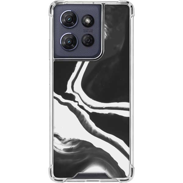 Black Marble Ink Moto G 5G (2025) Clear Case