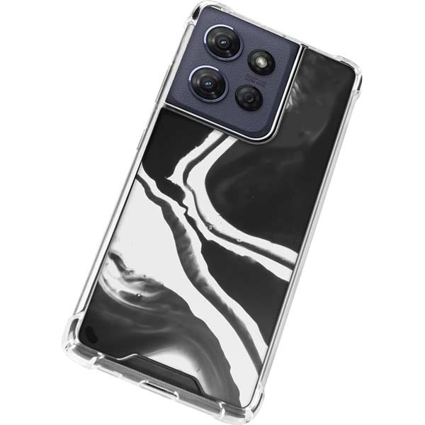 Black Marble Ink Moto G 5G (2025) Clear Case