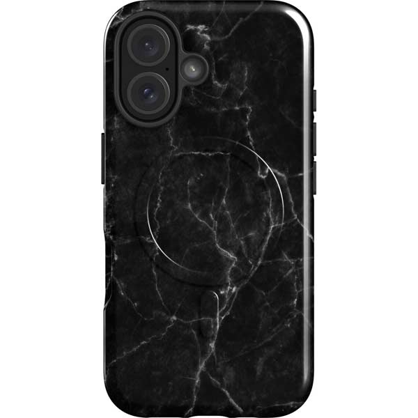 Black Marble iPhone 16 Magsafe Impact Case