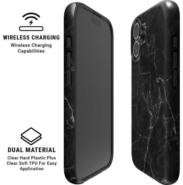 Black Marble iPhone 16 Magsafe Impact Case