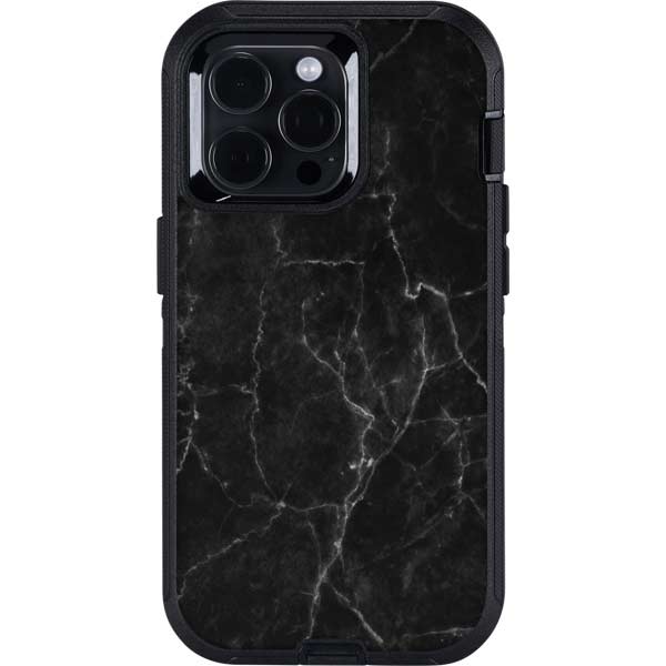 Black Marble Otterbox Defender iPhone Skin