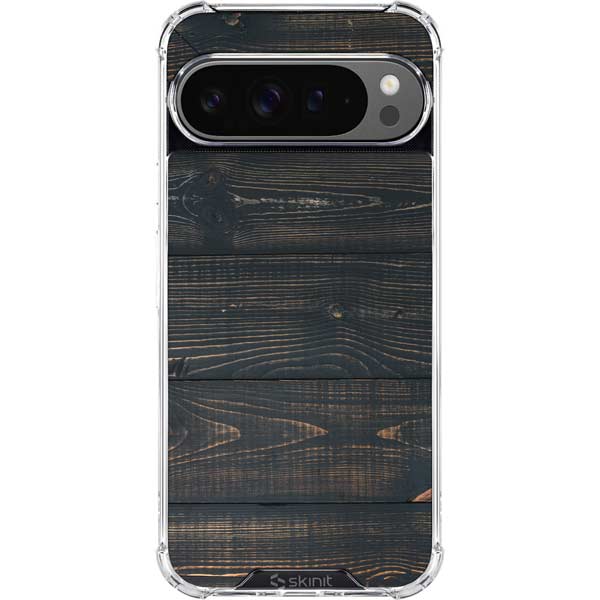 Black Painted Wood Google Pixel 10 Pro XL Clear Case