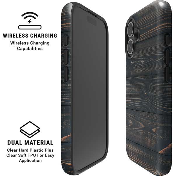 Black Painted Wood iPhone 16 Magsafe Impact Case