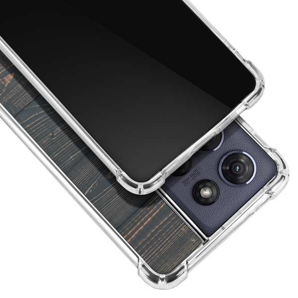 Black Painted Wood Moto G 5G (2025) Clear Case
