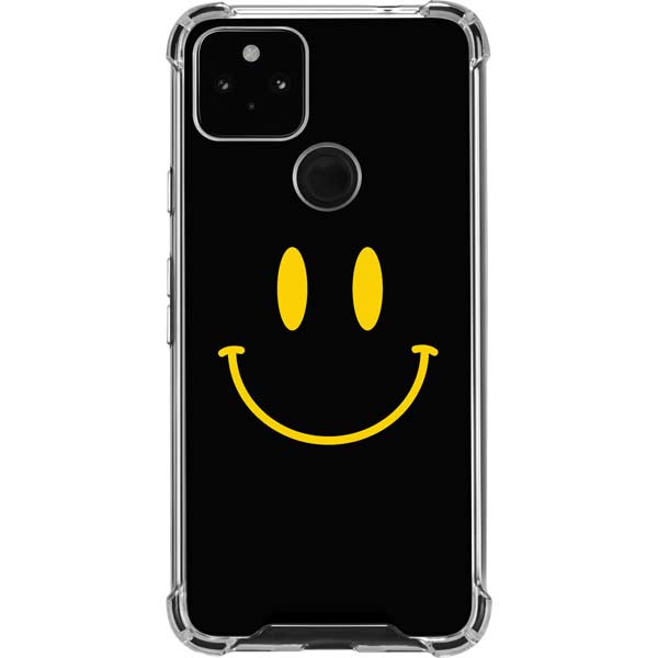 Black Happy Face Pixel Cases