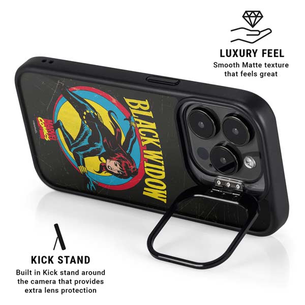 Marvel Classic Comics Black Widow iPhone 14 Pro Kickstand Case