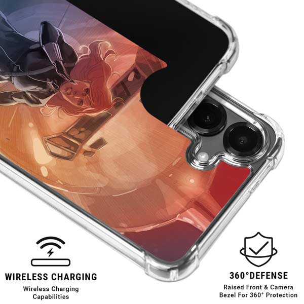 Marvel Black Widow Running Galaxy S26 Plus Clear Case